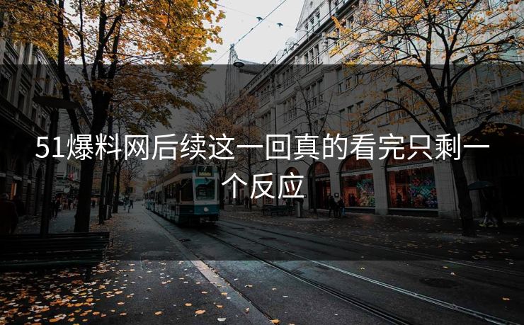 51爆料网后续这一回真的看完只剩一个反应