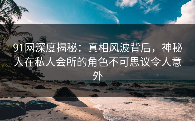 91网深度揭秘：真相风波背后，神秘人在私人会所的角色不可思议令人意外